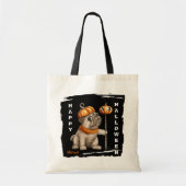 Cute Pug Puppy Kinder Halloween Trick or treat Tote Bag (Voorkant)