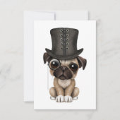Cute Pug Puppy met Monocle en Top Hat (Voorkant)