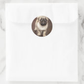 Cute Pug Puppy Photo Ronde Sticker (Tas)