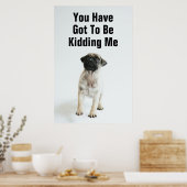 Cute Pug Puppy Poster (Keuken)