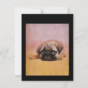 Cute Pug Puppy Pug Hondenliefhebbers Cadeau Bedankkaart
