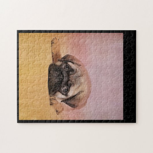 Cute Pug Puppy | Pug Hondenliefhebbers Cadeau Legpuzzel (Horizontaal)