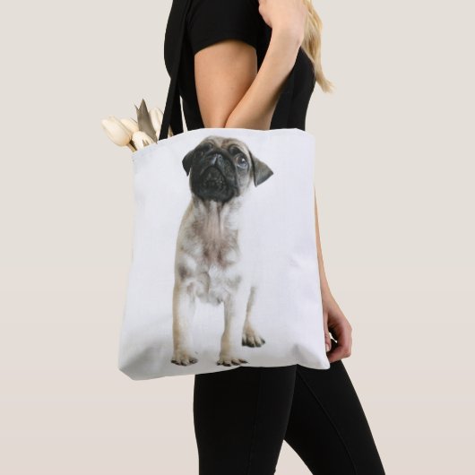 Cute Pug Puppy Tote Bag (Dichtbij)