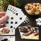 Cute Pug Retro Schilderij Pokerkaarten (Insitu)