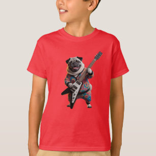 Cute Pug Rockster Kinder T-Shirt
