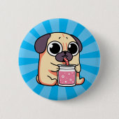 Cute Pug Ronde Button 5,7 Cm (Voorkant)