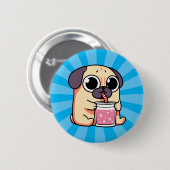 Cute Pug Ronde Button 5,7 Cm (Voorkant /achterkant)