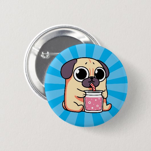 Cute Pug Ronde Button 5,7 Cm (Voorkant /achterkant)