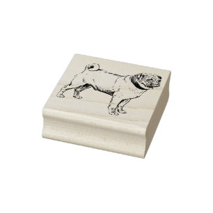 Cute Pug Rubber Stamp Rubberstempel