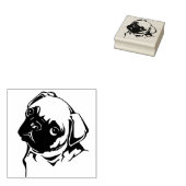 Cute Pug Rubberstempel (Gestempeld)