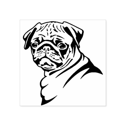 Cute Pug Rubberstempel (Afrduk)