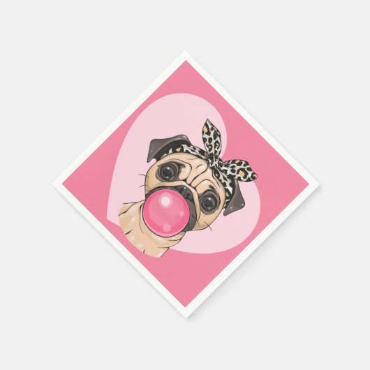 Cute Pug Servet (Hoek)