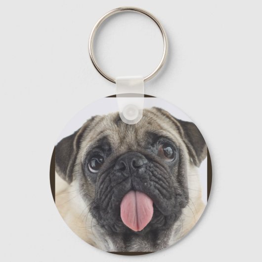 Cute Pug Sleutelhanger (Voorkant)