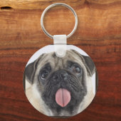 Cute Pug Sleutelhanger (Voorkant)