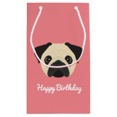 Cute Pug Small Gift Bag Klein Cadeauzakje (Achterkant)