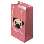 Cute Pug Small Gift Bag Klein Cadeauzakje (Voorkant Gekanteld)