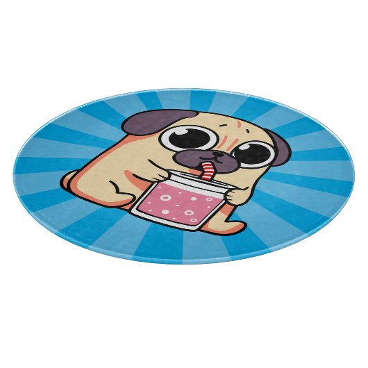 Cute Pug Snijplank (Hoek)