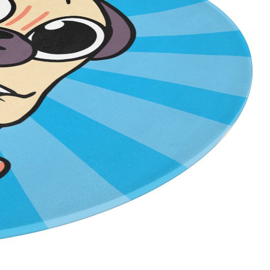 Cute Pug Snijplank (Hoek)