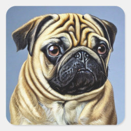 Cute Pug Square Sticker