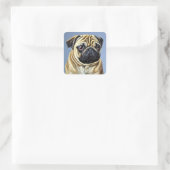 Cute Pug Square Sticker (Tas)