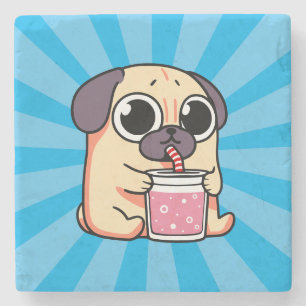 Cute Pug Stenen Onderzetter