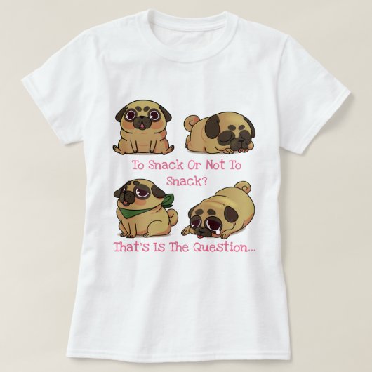 Cute Pug T-shirt (Design voorkant)