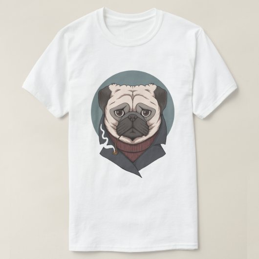 Cute Pug T-shirt (Design voorkant)