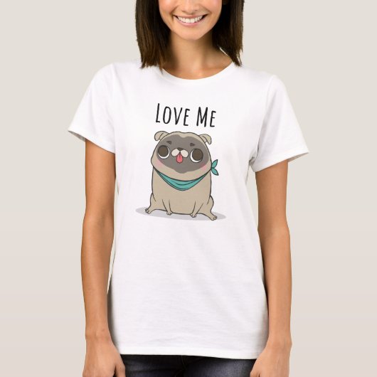Cute Pug T-Shirt (Voorkant)