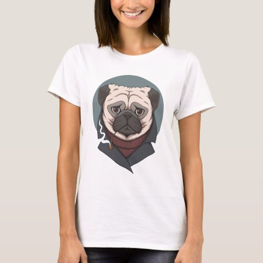 Cute Pug T-Shirt (Voorkant)