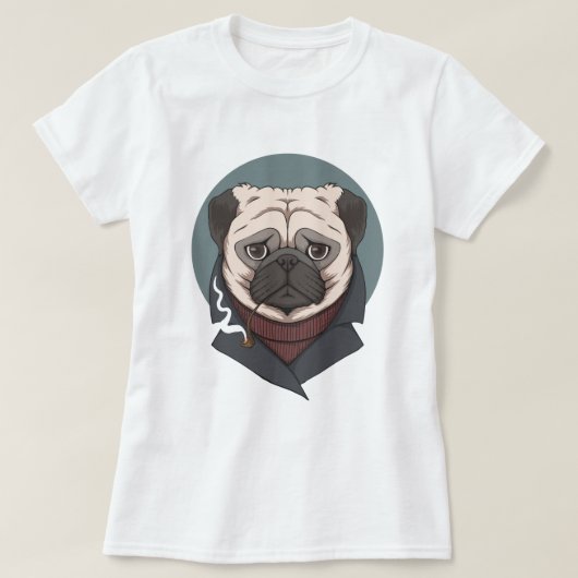 Cute Pug T-shirt (Design voorkant)