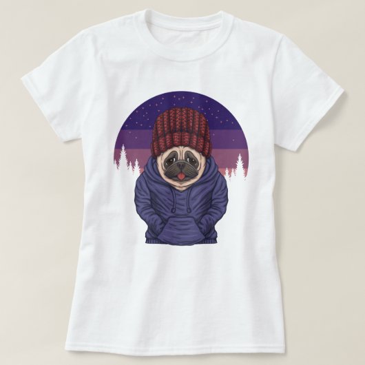 Cute Pug T-shirt (Design voorkant)