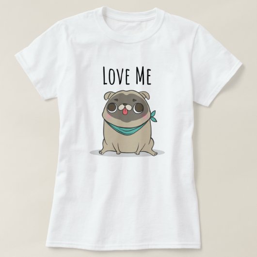 Cute Pug T-Shirt (Design voorkant)
