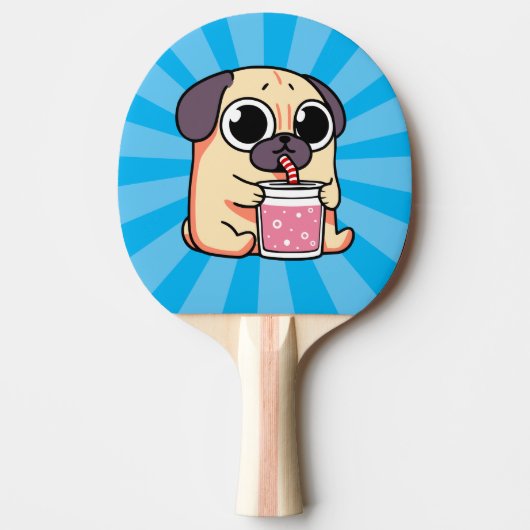 Cute Pug Tafeltennisbatje (Voorkant)