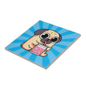 Cute Pug Tegeltje (Zijkant)