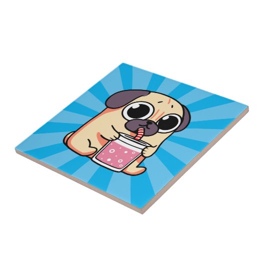 Cute Pug Tegeltje (Zijkant)