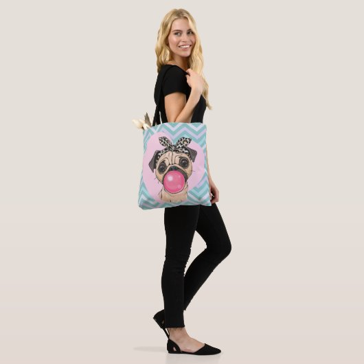Cute Pug Tote Bag (Op model)