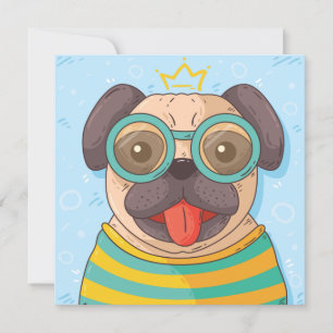 Cute Pug-uitnodiging Kaart