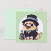 Cute Pug-uitnodiging Kaart (Voorkant / Achterkant)