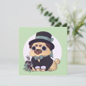 Cute Pug-uitnodiging Kaart (Staand voorkant)