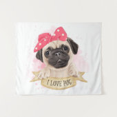 Cute Pug Wandkleed (Voorkant (horizontaal))