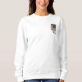 Cute Pug Women's Basic Pocket Sweatshirt - White (Voorkant)