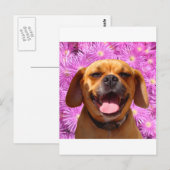 Cute Puggle Briefkaart (Voorkant / Achterkant)