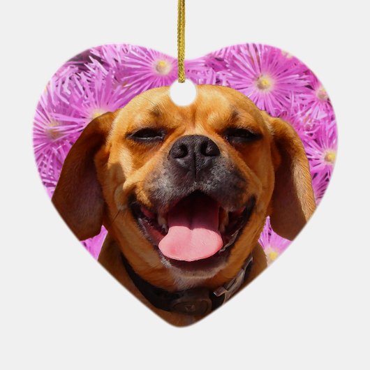 Cute Puggle Keramisch Ornament (Achterkant)