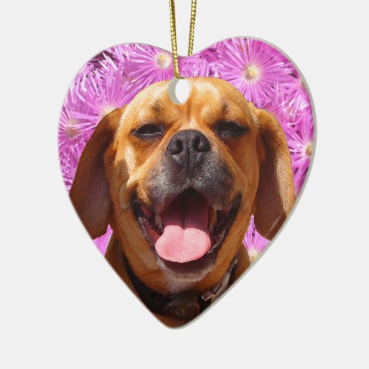 Cute Puggle Keramisch Ornament (Links)