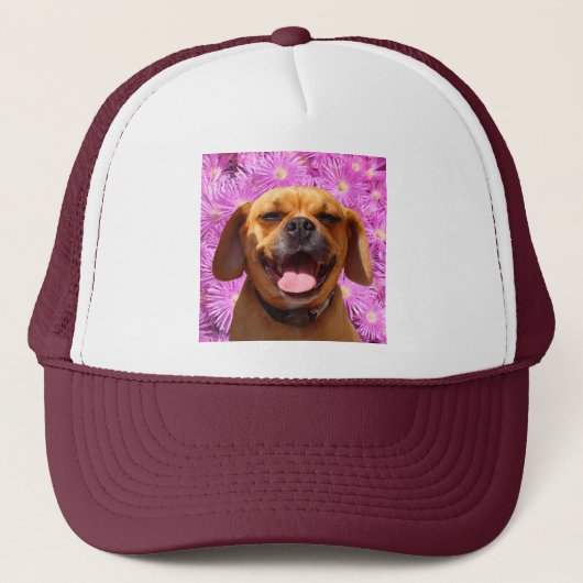 Cute Puggle Trucker Pet (Voorkant)