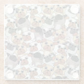 Cute Pugs Glass Onderzetter (Achterkant)