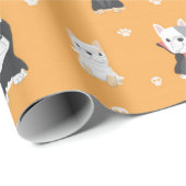 Cute Pugs Halloween Pattern Cadeaupapier (Rol Hoek)