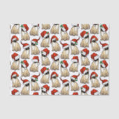 Cute Pugs in Santa Hats-kerstcadeautjes Tissuepapier (Voorkant)