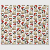 Cute Pugs in Santa Hats Kerstfeestdag Cadeaupapier (Vlak)