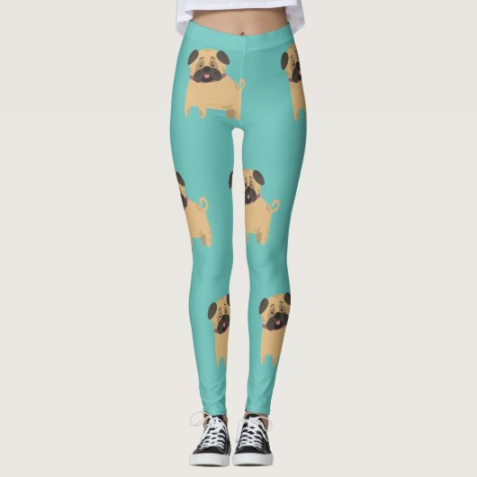 Cute Pugs Leggings (Voorkant)